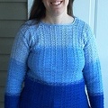 Shaded blue nylon pullover