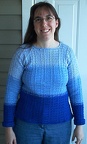 Shaded blue nylon pullover