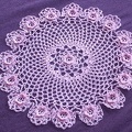 Pink rose Irish-crochet doily