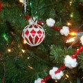 Ornament close-up:  satin ball cover
