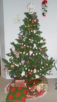 Christmas tree with crochet decorations