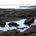 Tina relaxing by the tidepools.