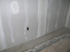 There's a bit of a tear in the drywall near the floor...hopefully a baseboard will cover that up.