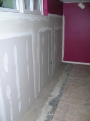 Family room, after drywall was put up.
